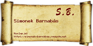 Simonek Barnabás névjegykártya