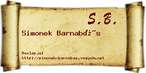 Simonek Barnabás névjegykártya